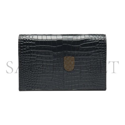 YSL KATE MONOGRAM TASSEL CHAIN WALLET IN CALFSKIN CROCODILE EMBOSSED 452159DND1N1000 (19*12.5*4cm)